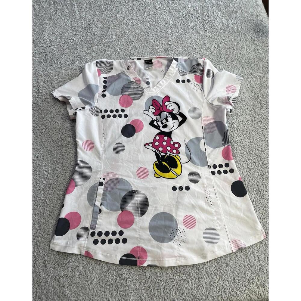 Women's Size Large Dickies Tooniforms Scrub Top "Minnie Mouse"